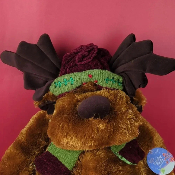 Vintage Holiday Plush Moose 1980s - Picture 3 of 8
